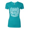 thumbnail image 2 of Shake Rattle And Roll Vintage Hot Rods Pop Culture Womens Slim Fit Junior Tee, Tahiti Blue, Medium, 2 of 3