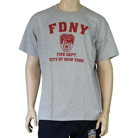 9/11 10 Year Memorial FDNY Short Sleeve T-Shirt Gray Large