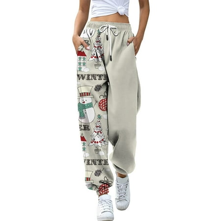 

PEASKJP Christmas Pajama Pants Women s Super Stretch Millennium Slimming Pull-on Ankle Pant Khaki