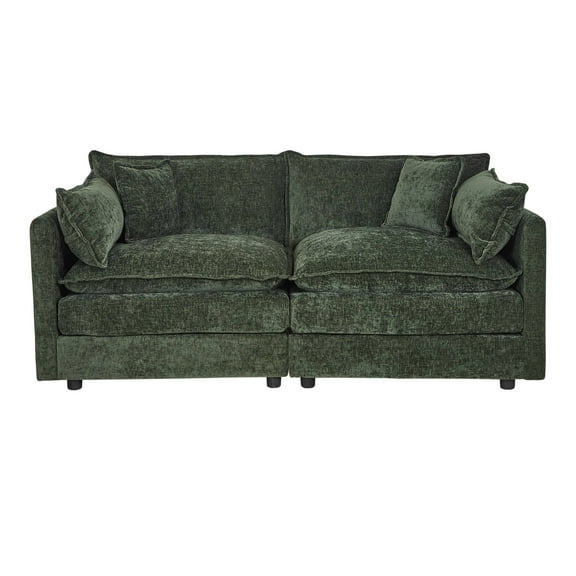TrumanPick Modular Sectional Sofa, Modern Loveseat Couch for Living Room, Comfy Deep Seat 2 Seater Cloud Sofa, Green