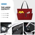 thumbnail image 2 of Wukai Red Black Houndstooth Print Zipper Bag,large Beach Tote Bag,Waterproof Sandproof Bag,Grocery and Picnic Tote Travel Bag, 2 of 5