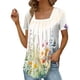 thumbnail image 1 of Gibobby Casual Playera de Manga Corta para Mujer Tops verano para mujer, cuello cuadrado, plisado, frente, manga corta, túnica, camisas (Amarillo,XL), 1 of 4