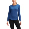 thumbnail image 3 of Women's Autumn And Winter Plus Velvet Yoga Long-sleeved Fitness Running Sports Training Clothes Slim Quick-drying Stretch Top Women T-shirt Blue Top S, 3 of 13