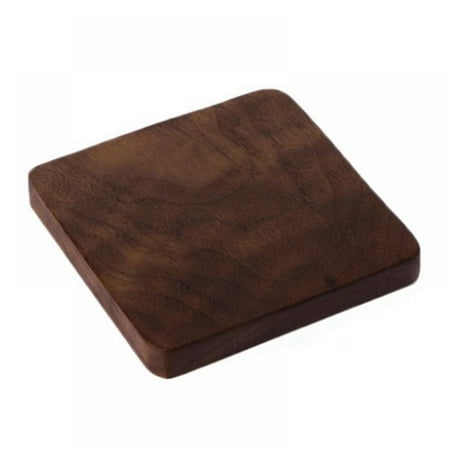 

1PC Beech Black Walnut Wood Coaster Retro Insulation Cup Mat Household Square Round Coaster