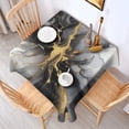 thumbnail image 2 of Black Gray Gold Marble Pattern Square Tablecloth,Waterproof Square Table Cover,Wipeable Spillproof Washable Table Cover for Home Kitchen Party Decor 60"x60"(152x152cm), 2 of 6