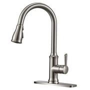 Joligrace Pull Down Kitchen Sink Faucet with Sprayer Single Handle Brushed Nickel, Chrome