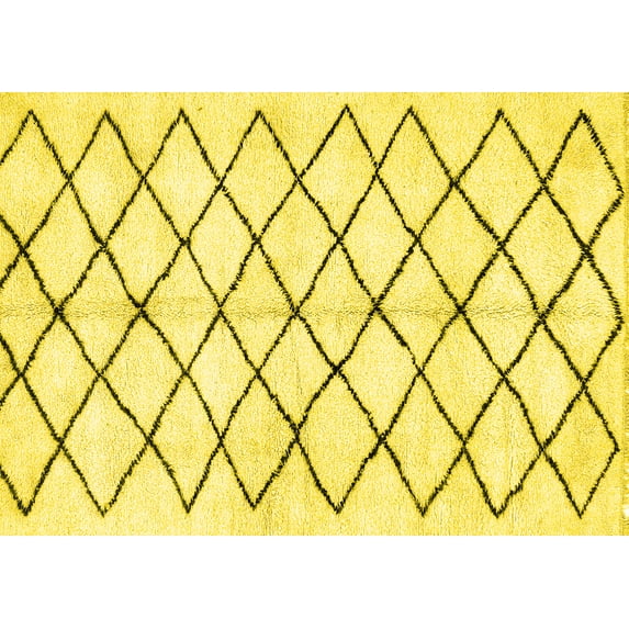 Ahgly Company Indoor Rectangle Solid Yellow Modern Area Rugs, 5' x 7'