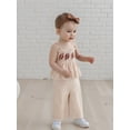 thumbnail image 5 of BemeyourBBs Toddler Baby Girl Football Outfit Cute Infant Girls Summer Clothes Embroidery Sleeveless Smocked Camisole Tank Top Wide Leg Pants Set, 5 of 9