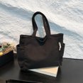 thumbnail image 5 of HUISZJ Corduroy Shoulder Bag, Large Capacity Tote Bag, Versatile Tote Handbag for Travel Commute Work (Black), 5 of 7