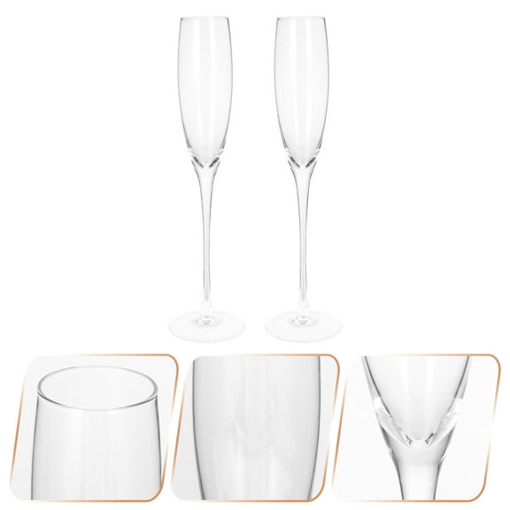 HEANUJJ Set of 2 Elegant Transparent Glass Goblets with Stable Non- Base, Practical and Decorative Drinkware for Home and Parties