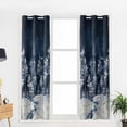 thumbnail image 5 of Hokiten Navy Blue Christmas Tree Blackout Curtains | Light Blocking Print Window Curtains, Xmas Snowflake Thermal Insulated Window Drapes for Living Room Kitchen Cafe (2 Panels, 104"W x 96"L), 5 of 7
