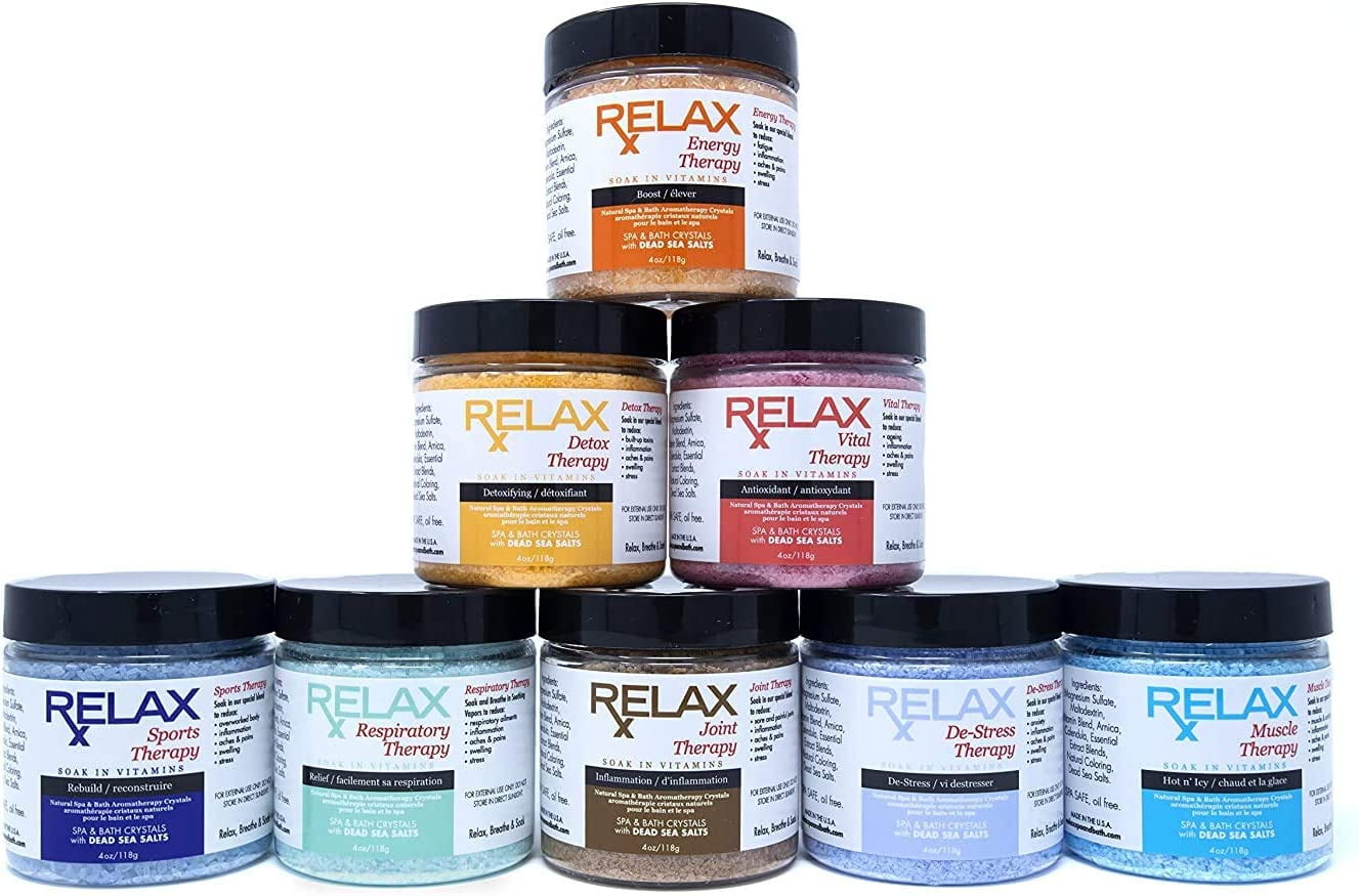 Epsom Salts for Soaking (8 Count) Pack By Relax Spa & Bath Premium