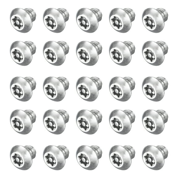 25Pack 1/4-20 x 1/4" Torx Security Machine Screws Bolt, Silver Tone