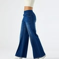thumbnail image 6 of REALiKUN Jeans for Women Retro Wide Leg Elastic High Waisted Loose Casual Denim Pants with Pockets, 6 of 7