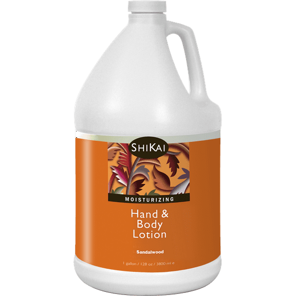 ShiKai Hand & Body Lotion – Sandalwood (1 Gallon) | Daily Moisturizing Lotion with Aloe Vera, Shea Butter & Vitamin E | Soothing Relief for Dry, Cracked, or Sensitive Skin