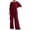 *1-Wine, variant on VBVC Women's 2 Piece Satin Short Sleeve Outfits,Ladies Crew Neck Layered Top and Wide Leg Pants,Baggy Lounge Vacation Sets For Women,Wine,S-3XL