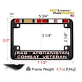 thumbnail image 6 of Motorcycle Domed Custom-Made Personalized Metal License Plate Frame with Iraq Afghanistan Combat Veteran & Ribbons Design - Gold, 6 of 7