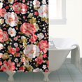 thumbnail image 4 of Colorful Floral Tropical Print Shower Curtain – Watercolor Botanical Design, 72x72 Inches, 4 of 5