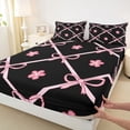 thumbnail image 4 of Erosebridal Girls Kawaii Flowers Bow Bed Sheets 4pcs,Teens Cartoon Floral King Sheets,Ultra Soft Home Decor, 4 of 5