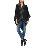 Ralph Lauren Women's Reversible Jetsetter Soft Acrylic Poncho, Black