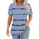 thumbnail image 2 of mfyjkho Tops Para Salir Para Mujer, Jersey De Mujer De Manga Corta Con Cuello Redondo, Plisado En El Pecho, Estampado De Color Degradado Tops Para Hacer Ejercicio Para Mujer Xxl, 2 of 5