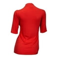thumbnail image 2 of eVogues Plus Size Turtle Neck Cutout Top Coral, 2 of 3