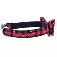 thumbnail image 2 of Collar navideño para perros y gatos, collares con pajarita, traje a cuadros navideño, collar ajustable con lazo desmontable TUNC Sencillez, 2 of 5