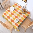 thumbnail image 2 of Orange Yellow Checkerboard Checkered Pattern Square Tablecloth,Waterproof Square Table Cover,Wipeable Spillproof Washable Table Cover for Home Kitchen Party Decor 52"x52"(132x132cm), 2 of 6