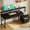 55" Black, variant on Computer Desk with 4 Drawers, 55 Inch Reversible Desk with Power Outlet, Home Office Desk with File Drawer & Monitor Stand, Black