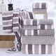 thumbnail image 5 of Toallas para Lavar la Cara Set de Rayas Anchas de Terciopelo de Cara 4 Toallas 2 Toallas de Baño 2 Paños de Lavado Toallas de Baño Súper Absorbentes, 5 of 7
