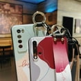 thumbnail image 3 of Wristband Holder Art Phone Case with Lanyard for Samsung Galaxy S21 S20 S10 S9 Ultra Plus FE Note 20, Light and Thin Stylish Back Cover(S20 FE,A), 3 of 8