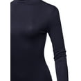 thumbnail image 4 of A2Y Women's Fitted Solid Long Sleeve Mock Neck Rayon Top Shirt True Navy M, 4 of 6