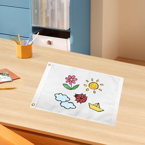 TGHTBA-Blank White Flag 12x18 Inches 2PC, Heavy Duty White Boat Flag, DlY Custom Small Solid Flags Outdoor Decoration with 2 Brass Grommets