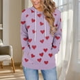 thumbnail image 2 of Enjoytime Womens Hoodies Hearts Printed Long Sleeve Casual Sweatshirt Fall Winter Fashion Trendy Pullover Sweatshirts Purple S, 2 of 6
