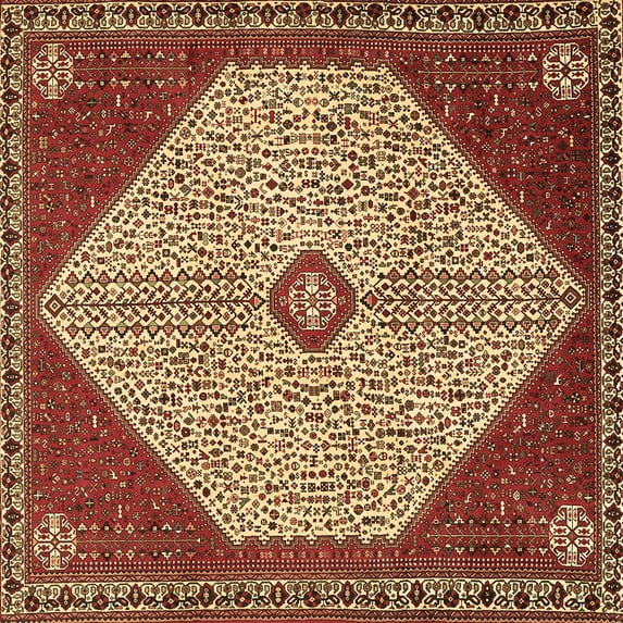 Ahgly Company Indoor Square Persian Brown Traditional Area Rugs, 7' Square
