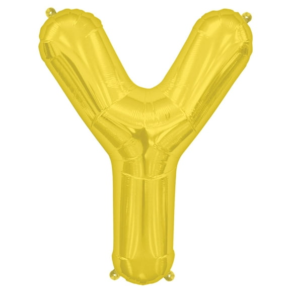 16 inch Letter Y - Northstar - Gold (Air-Fill Only) Foil Mylar Balloon - Party Supplies Decorations
