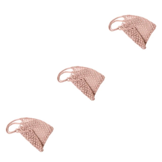 kurtrusly Fashionable And Functional Straw Beach Bag For Any Occasion Space-saving Blended Straw Handbag pink 3Set