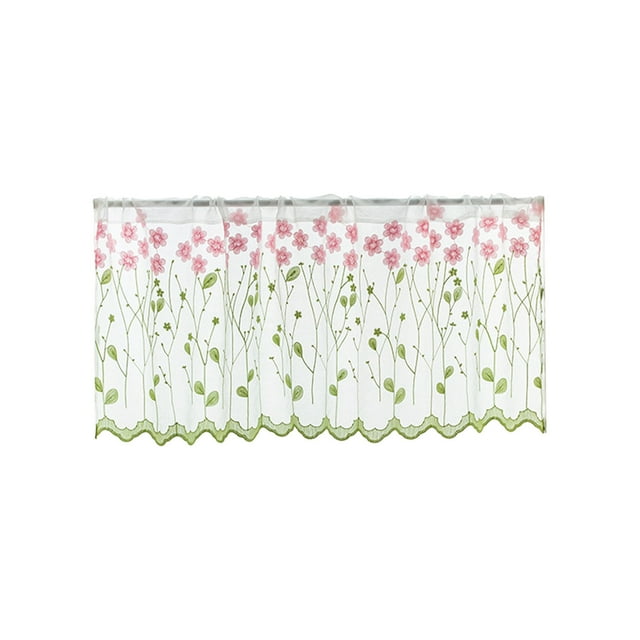 Oefntac Curtains Embroidered Sheer Gauze Curtain Panel Semi Transparent Towel Pattern Partition for Living Room Bedroom Study Dining Balcony Modern