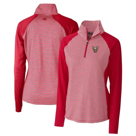 Women s Cutter & Buck Red El Paso Chihuahuas Forge DryTec Tonal Stripe Stretch Half-Zip Top
