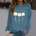 thumbnail image 2 of WEAIXIMIUNG Chandails en Molleton pour Femmes Graphiques Mode et Décontracté Automne et Hiver Imprimé Floral Chrysanthème Col Rond Ample Manches Longues Sweat à Capuche, 2 of 4