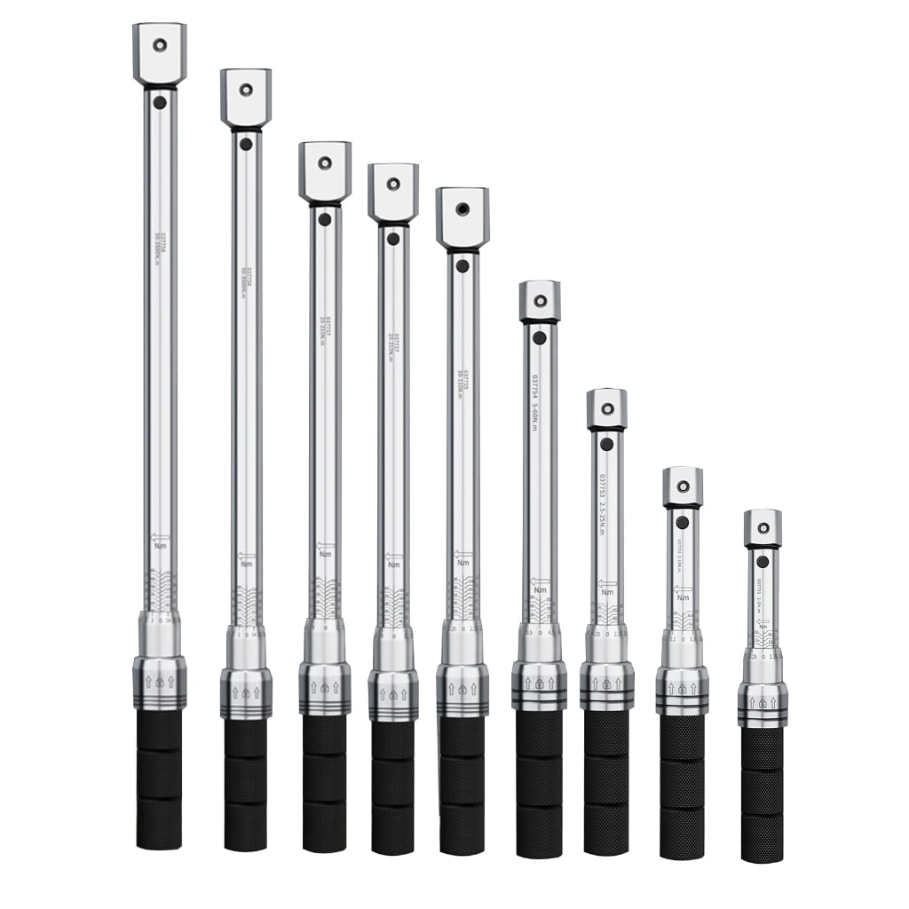 MOMOJIA Interchangeable Head Type Adjustment Torque Wrench with Metal Handle Torque Wrench Spanners for Mechanical Repair
