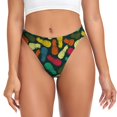 thumbnail image 1 of Balery Pineapple Fruit Colorful Tangas de Algodón para Mujer con Estampado – Ropa Interior Sexy, Transpirable, G-string-Medium, 1 of 6