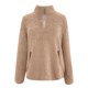 thumbnail image 4 of Pntutb Mujer Nuevo Otoño e Invierno Solapa Cremallera Bolsillo Manga Larga Mujer Top Color Sólido Sudadera De Felpa Pntutb Pntutb-3008, 4 of 5