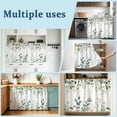thumbnail image 6 of Teal Eucalyptus Leaves Sink Skirt 11"W x 13"L,Dustproof Under Sink Curtain Skirt for Bathroom Kitchen,Summer Botanical Spring Weeping Adhesive Short Curtain Vanity Cover for Laundry Closet Shoe Rack, 6 of 8