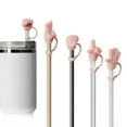 thumbnail image 7 of Gesture Straw Caps Set of 4 Universal Fit Silicone Playful Drink Toppers Leak-Proof Reusable for Beverages Parties Travel​​, 7 of 7