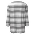 thumbnail image 4 of LWavelet Crew Neck Ombre Stripe Blouse Womens Plus Size 3/4 Sleeve Soft Loose Fit Versatile Top Gray L, 4 of 5