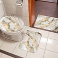 thumbnail image 4 of Marble Gold Bath Mat 3 Piece Bathroom Rug Set, Abstract Luxury Wave Gold Marbling Modern Non Slip Bath Rug Contour Mat and Toilet Lid Cover, Absorbent Shower Mats Soft Bath Rugs and Mats Sets, 4 of 8