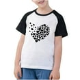 thumbnail image 2 of Frnrwgo Boys Girls Athletic Shirts Black Cute Heart Grpahic Raglan Short Sleeve Tee Tops 3-14 Years, 2 of 5