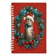 thumbnail image 2 of WOBOGO Christmas Tabby Cat Notebook College Horizontal Grid Paper Ink Spill Resistant Water Resistant Cover 8.3x5.7x0.4in, 2 of 8