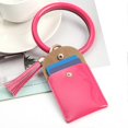 thumbnail image 1 of Mini monedero de piel sintética brillante para mujer, con borlas, llavero de color liso, monedero, color blanco, 1 of 4